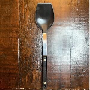 Vintage Ekco Flint Basting Spoon Stainless Vanadium Steel Black Handle USA